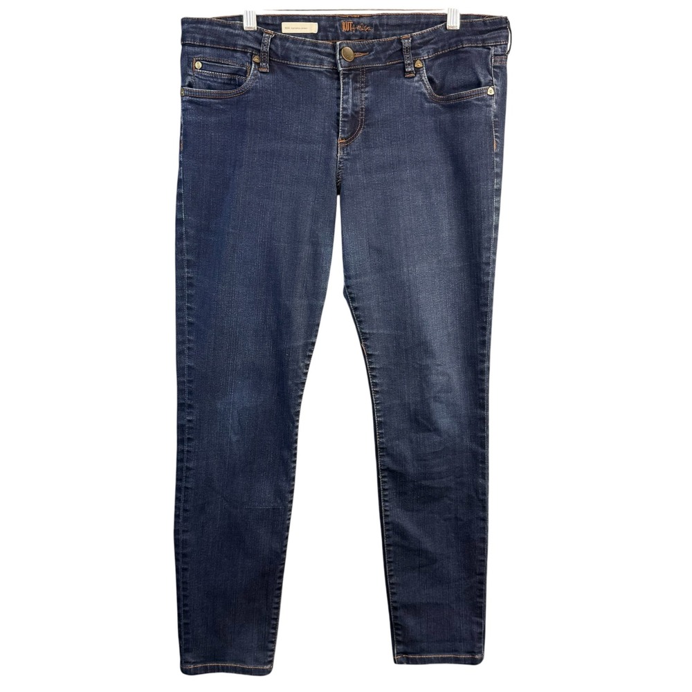 KUT from the Kloth Mia Toothpick Skinny Jeans Dark Wash Denim Size 14